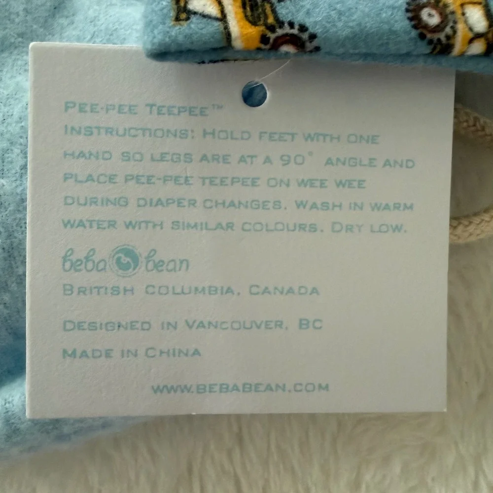 Béba‎ Bean Pee Pee Teepee 5 Pack Baby Boy Diaper Changing Cone Tractor Print NWT